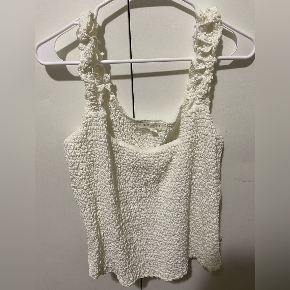 Shabby Chic white blouse size L